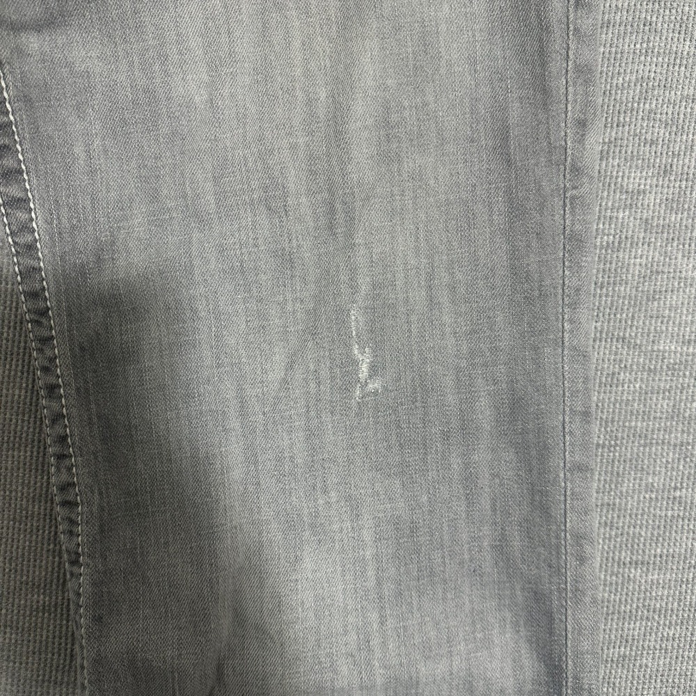 BKE Derek Straight Mens Gray Distressed Jeans 33R ABM12037 Thick Stitch - Picture 14 of 16